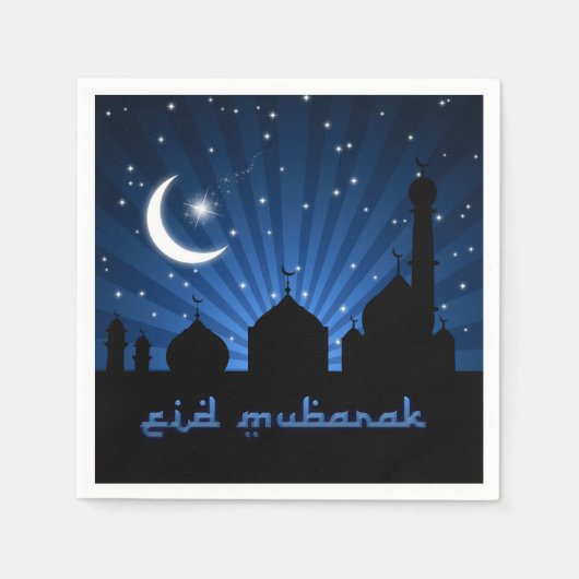 Eid Mosque Blue Night Servetten (Voorkant)