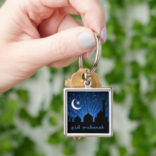 Eid Mosque Blue Night Sleutelhanger (Hand)