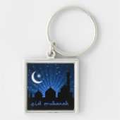 Eid Mosque Blue Night Sleutelhanger (Voorkant)