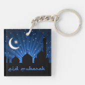 Eid Mosque Blue Night Sleutelhanger (Achterkant)