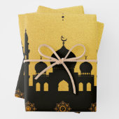 Eid_Mosque_GoldBlack Inpakpapier Vel (In situ)