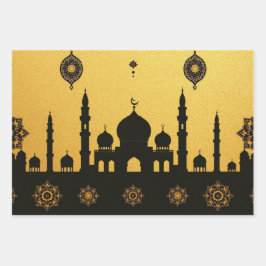 Eid_Mosque_GoldBlack Inpakpapier Vel