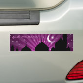 Eid Mosque Paars Night - Bumpersticker (Op auto)
