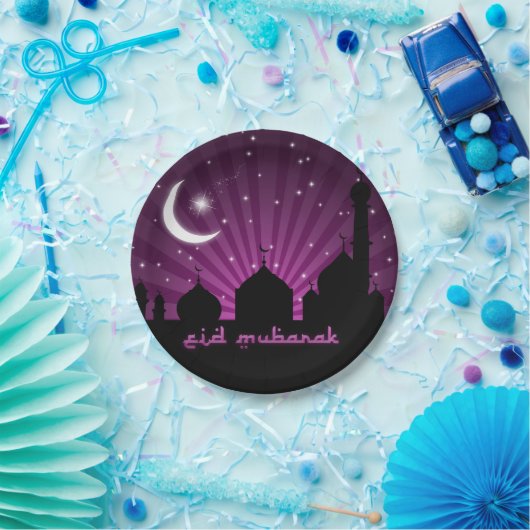 Eid Mosque Paars Night - Paper Bord (Feest)