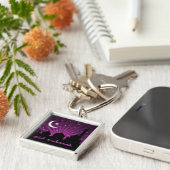 Eid Mosque Paars Night - Sleutelhanger (Zijkant)