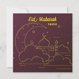Eid Mubarak 1445 Hijriah Line art Feestdagenkaart