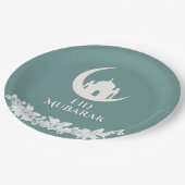 Eid Mubarak 1447 Hijri Crescent Mosque Design Papieren Bordje (Gekanteld)