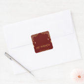 Eid Mubarak 2024 Goud en Rood Aanpassen Vierkante Sticker (Envelop)