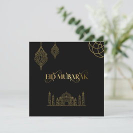 Eid Mubarak 2024 - Gouden Calligrafie Feestdagenkaart