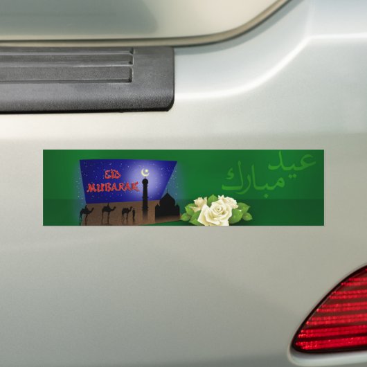 Eid Mubarak 3D Greeting - Bumpersticker (Op auto)