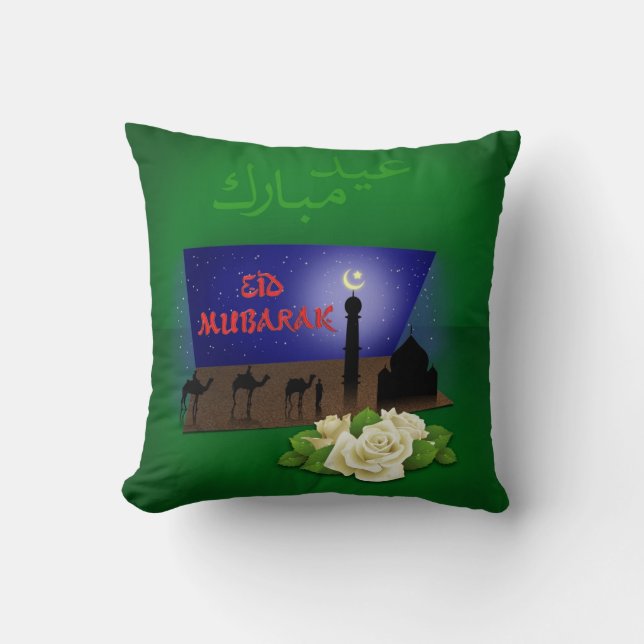 Eid Mubarak 3D Greeting - Pillow Kussen (Voorkant)