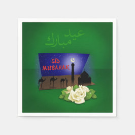 Eid Mubarak 3D-groet - Papier Napkin Servetten