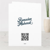 Eid Mubarak /Aangepaste bedrijfsnaam blauwe Groet Kaart (Achterkant)