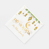 Eid Mubarak Aangepaste Gouden Witte Lantaarns + Ma Servet (Hoek)