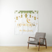 Eid Mubarak Aangepaste Gouden Witte Lantaarns + Ma Wandkleed (In situ)