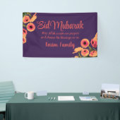 Eid Mubarak - Aangepaste islam - Startdecor Floral Spandoek (Beurs)