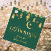 Eid Mubarak Aangepaste naam Elegant Modern Groen G Bedankjes Labels