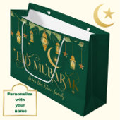 Eid Mubarak Aangepaste naam Elegante Maan Groen Go Groot Cadeauzakje