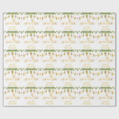 Eid Mubarak Aangepaste naam Gouden Witte Lantaarns Cadeaupapier (Vlak)