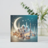 Eid Mubarak Aanpasbare Groet Tekst Feestdagenkaart (Staand voorkant)