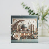 Eid Mubarak Aanpasbare Groet Tekst Feestdagenkaart (Staand voorkant)