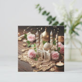 Eid Mubarak Aanpasbare Groet Tekst Feestdagenkaart (Staand voorkant)