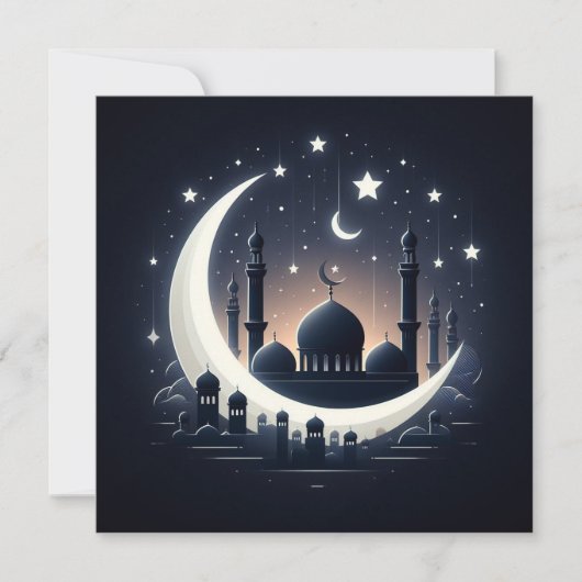 Eid Mubarak Aanpasbare Groeten Tekst Feestdagenkaart (Voorkant)
