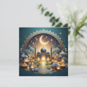 Eid Mubarak Aanpasbare Groetetekst Feestdagenkaart (Staand voorkant)