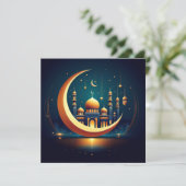 Eid Mubarak Aanpasbare Groetetekst Feestdagenkaart (Staand voorkant)
