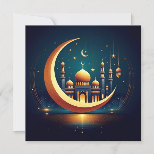 Eid Mubarak Aanpasbare Groetetekst Feestdagenkaart (Voorkant)