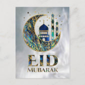 Eid Mubarak - Abalone Shell, Pearl en Gold Briefkaart (Voorkant)