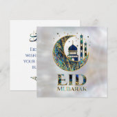 Eid Mubarak - Abalone Shell, Pearl en Gold Feestdagenkaart (Voorkant / Achterkant)