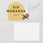 Eid Mubarak Al Quran-Wenskaart Notitiekaartje (Voorkant / Achterkant)