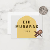 Eid Mubarak Al Quran-Wenskaart Notitiekaartje (Voorkant / Achterkant in situ)