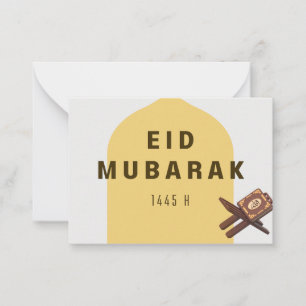 Eid Mubarak Al Quran-Wenskaart Notitiekaartje