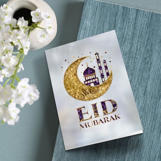 Eid Mubarak — Amethyst, Pearl and Gold Kaart
