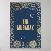 Eid Mubarak Arabesk Patroon Poster (Voorkant)