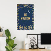 Eid Mubarak Arabesk Patroon Poster (Thuiskantoor)