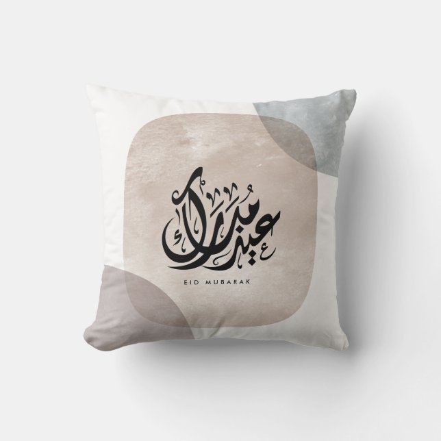 Eid Mubarak Arabic Calligraphy Wall Art – Elegant  Kussen (Voorkant)