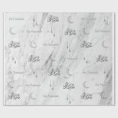 Eid Mubarak Arabic Wrapping Paper Marble White Cadeaupapier (Vlak)
