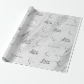 Eid Mubarak Arabic Wrapping Paper Marble White Cadeaupapier (Uitgerold)