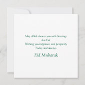 Eid Mubarak Arabisch Calligrafie Gold Crescent Feestdagenkaart (Achterkant)