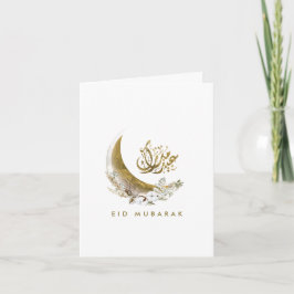Eid Mubarak | Arabisch kalligrafie | Gold Moon Bedankkaart