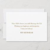 Eid Mubarak | Arabisch kalligrafie | Gold Moon Kaart (Achterkant)