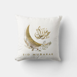 Eid Mubarak | Arabisch kalligrafie | Gold Moon Kussen