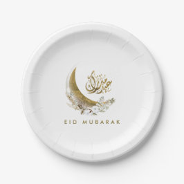 Eid Mubarak | Arabisch kalligrafie | Gold Moon Papieren Bordje