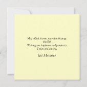Eid Mubarak Arabisch Patroon Calligrafie Gold Blac Feestdagenkaart (Achterkant)