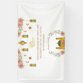 Eid Mubarak Arabische kalligrafie Bloemenmoskee Ma Spandoek (Verticaal)