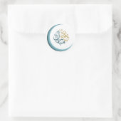 Eid Mubarak Arabische Kalligrafie Maan Ronde Sticker (Tas)