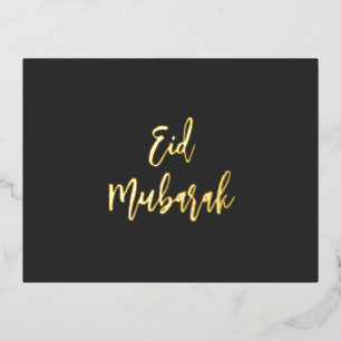 Eid Mubarak Black Gold Folie Feestdagen Briefkaart